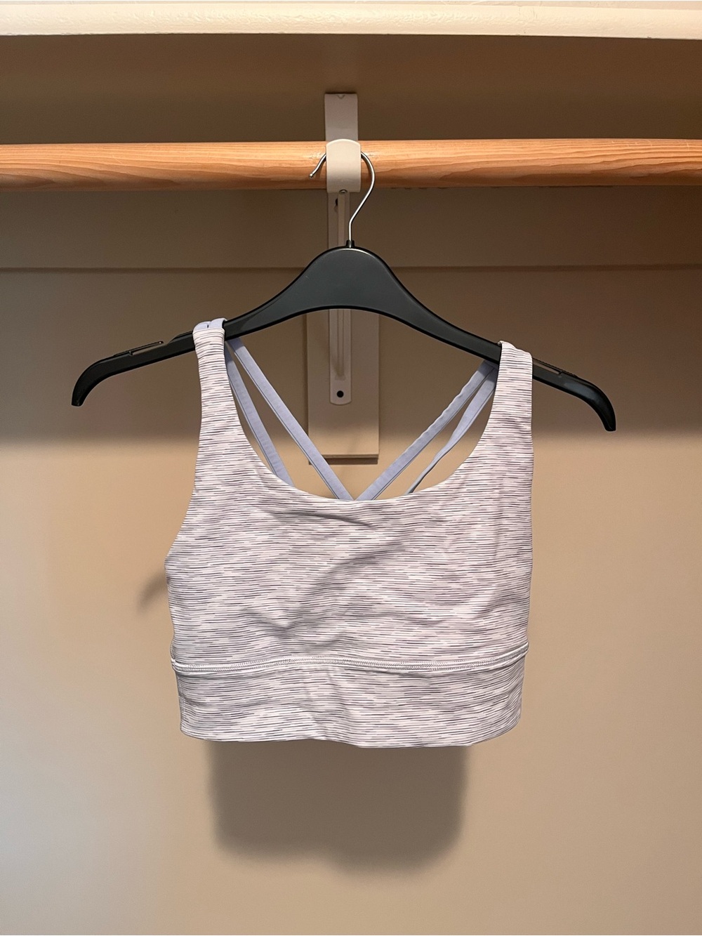 Lululemon Light Grey Stripe & Light Blue Energy Longline Bra